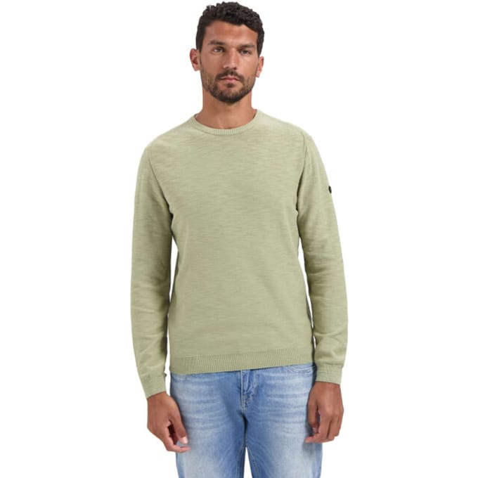 No Excess Pullover Crewneck Garment Dyed + Stone Washed Light Moss Größe: S | Pullover Outlet | Herren