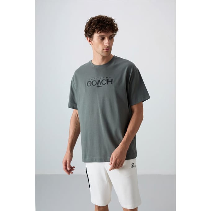 Oversized Logo Patch Crew Neck T-shirt