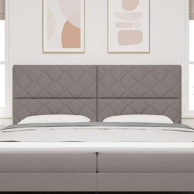 vidaXL - LED - Hoofdbord - Taupe - Stof