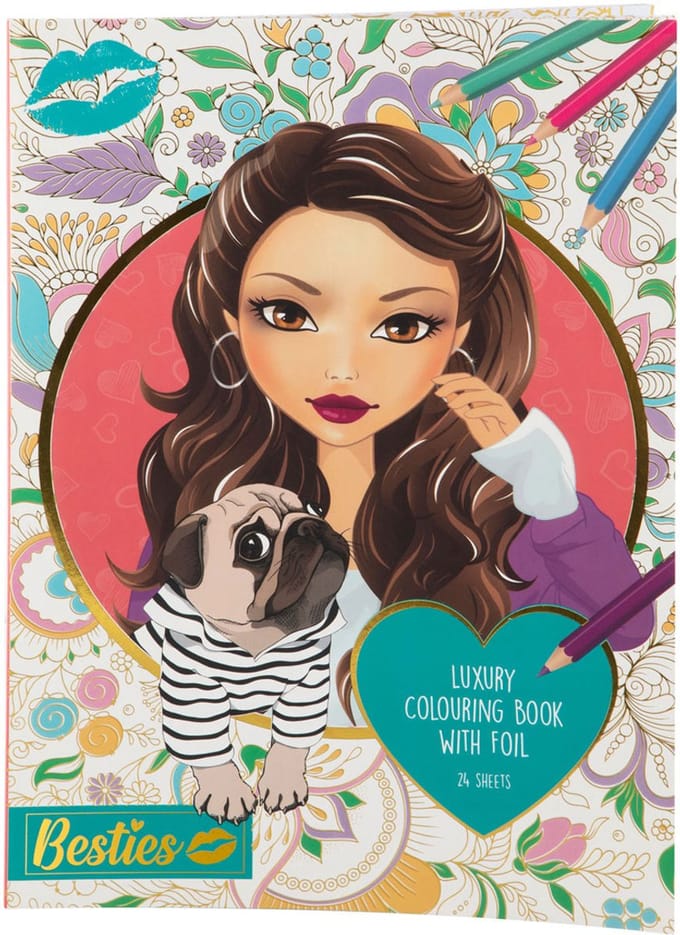 Creative Craft Group BESTIES Coloring book LUXURY FOIL A4 24 pages