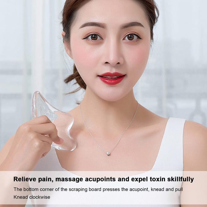 Outil de Massage du visage, planche à gratter pour le visage, le corps, la peau, Lifting des rides transparent