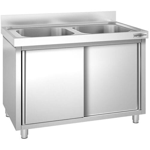 GGM Gastro Spülschrank PREMIUM - 1000x700mm - mit 2 Becken mittig