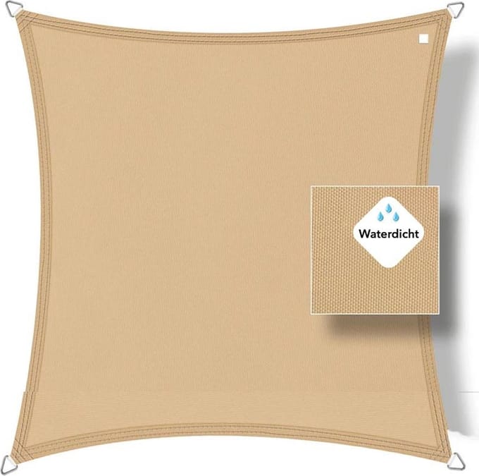 Buitenkado schaduwdoek waterdicht - 2 x 2m - zand beige