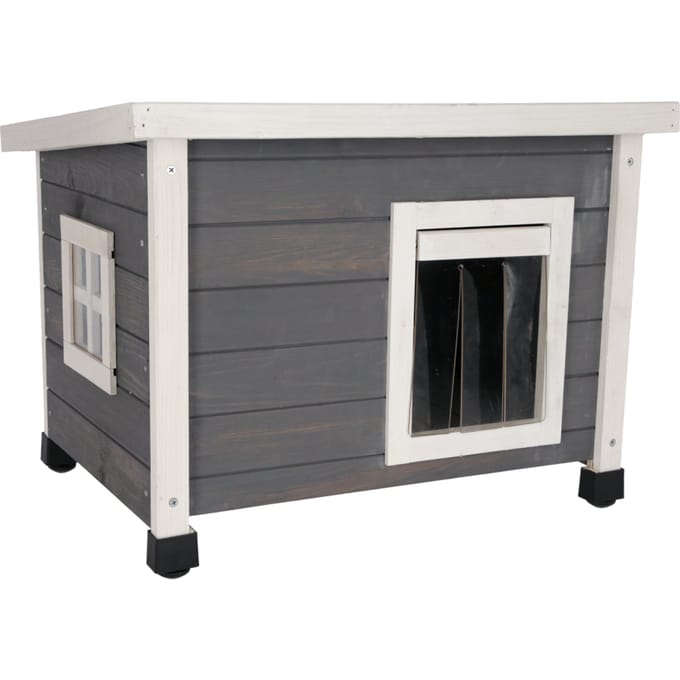 Kerbl Pet kattenhuis Rustica wit/grijs - 57x45x43cm