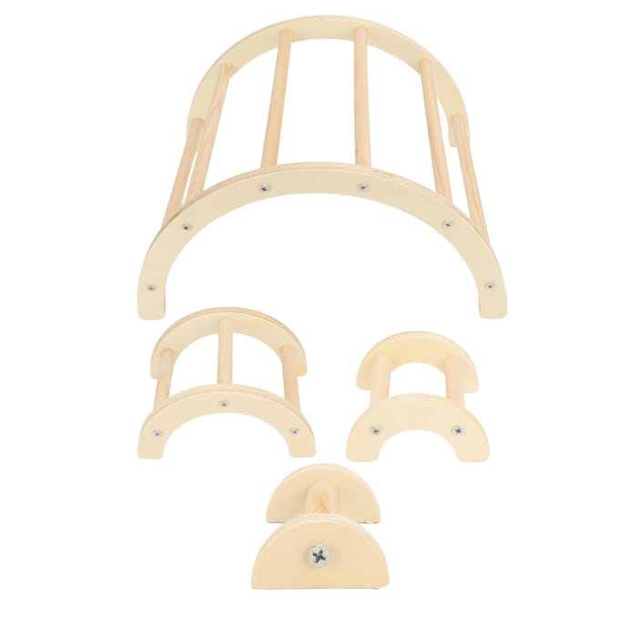Perchoir à Poulet Griffe Meulage Structure Stable Forme d'Arche Support en Bois pour Ferme Animal de Compagnie Poulailler beige