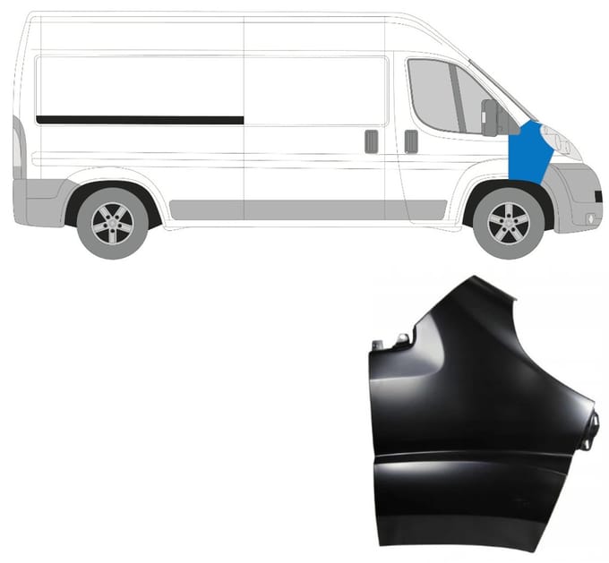 Voorste spatbord voor Peugeot Boxer 2006-2014 / Rechts