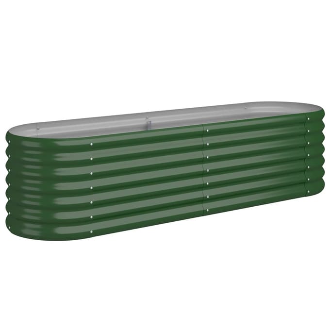vidaXL - Plantenbak - 152x40x36 - cm - gegalvaniseerd - staal - groen
