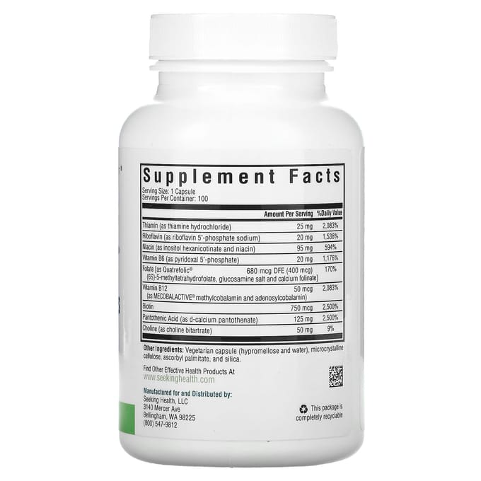 Seeking Health, B Complex Plus, 100 Veggie Capsules
