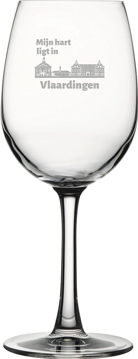 Gegraveerde witte wijnglas 36cl Vlaardingen