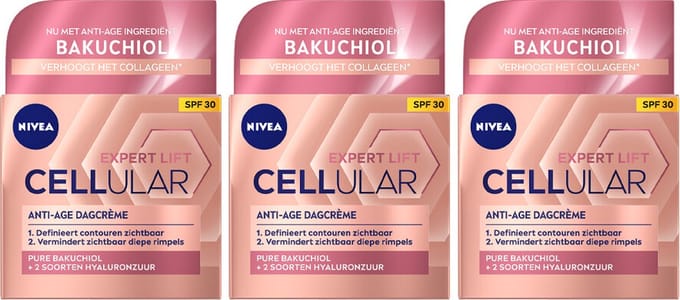 NIVEA - Cellular Lift Dagcrème Anti-Age SPF 30 - 3 x 50 ml - Voordeelverpakking