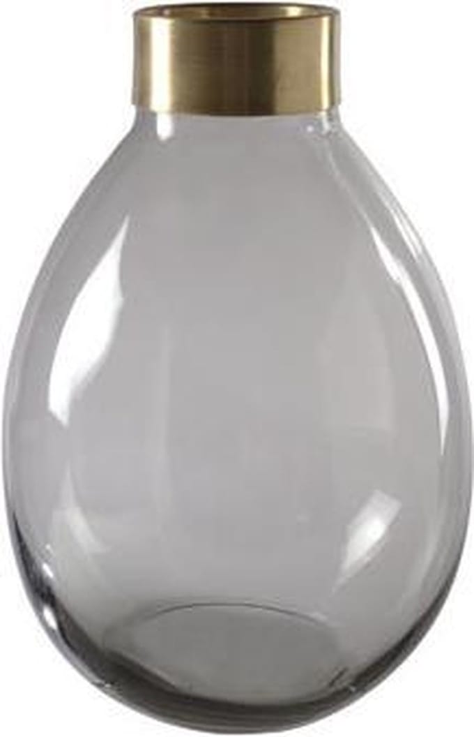 Cosy @ Home Vaas Grijs Ballon Glas 22x22xh32,5