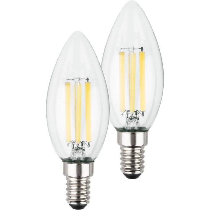 BRILONER - Ultra Efficient LED lamp - set van 2 lichtbronnen - E14 - filament verlichting - kaars - 2.5W - 525Lm - 2.700 K warm wit licht - Ø3.5cm