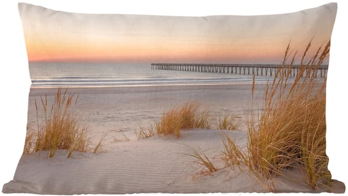 Sierkussens - Kussentjes Woonkamer - 60x40 cm - Pier - Zonsondergang - Strand