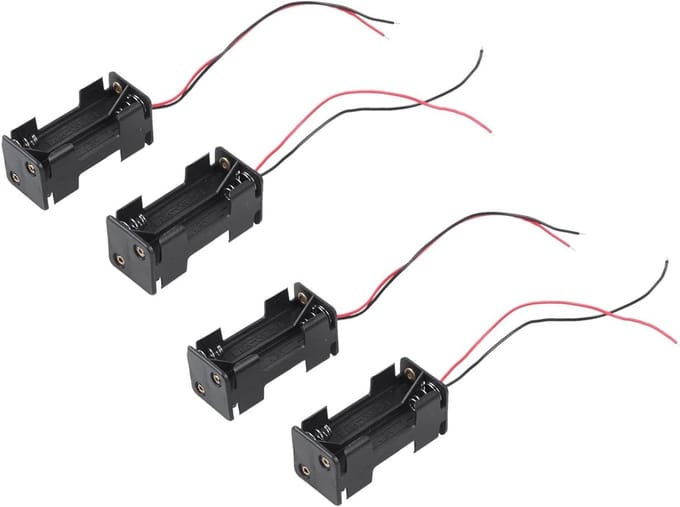 Batterijhouder AAA - Batterij Case - Elektronica Voeden - Met Draadaansluitingen - 4 x AAA - Zwart