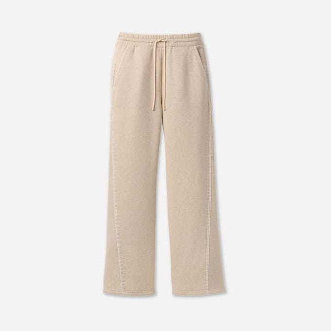 UGG® Classic Straight-Leg Trouser in Sand Heather, Size 2X, Polyester/Cotton/Leather