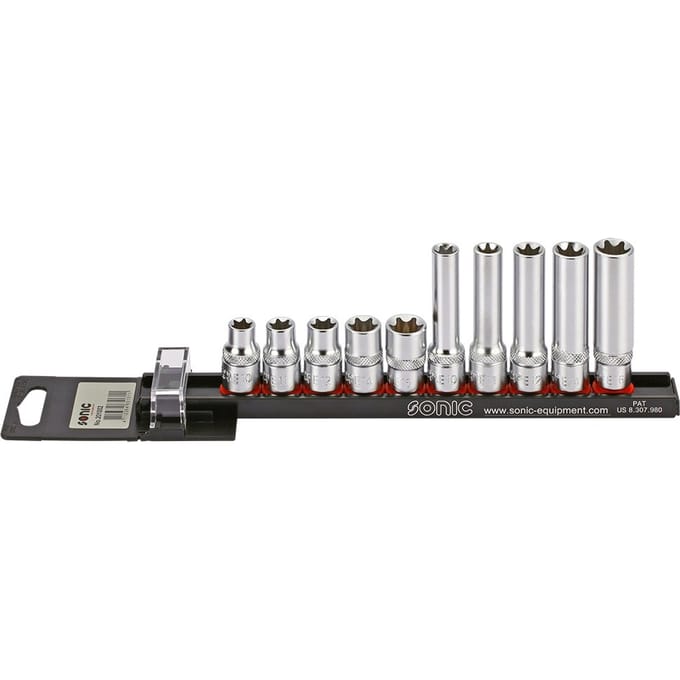 E-TORX dopsleutelset SONIC 3/8" 10 Stuk 2x(E10, E11, E12, E14, E16)