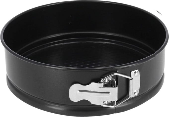 Gerimport Taarten bakken bakvorm/spring vorm Kitchen Pro - metaal - anti-aanbak laag - zwart - 22 x 7 cm