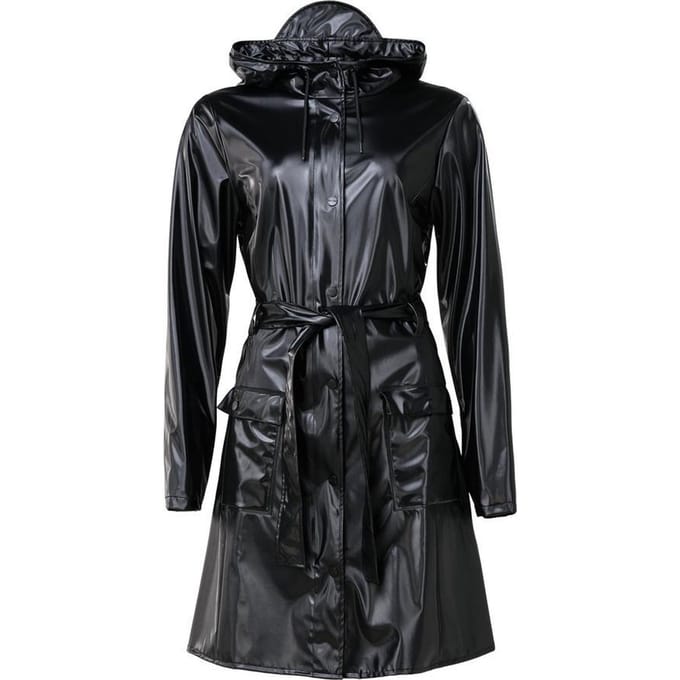 Rains - Maat L/XL Curve Jacket Regenjas Dames Shiny Zwart