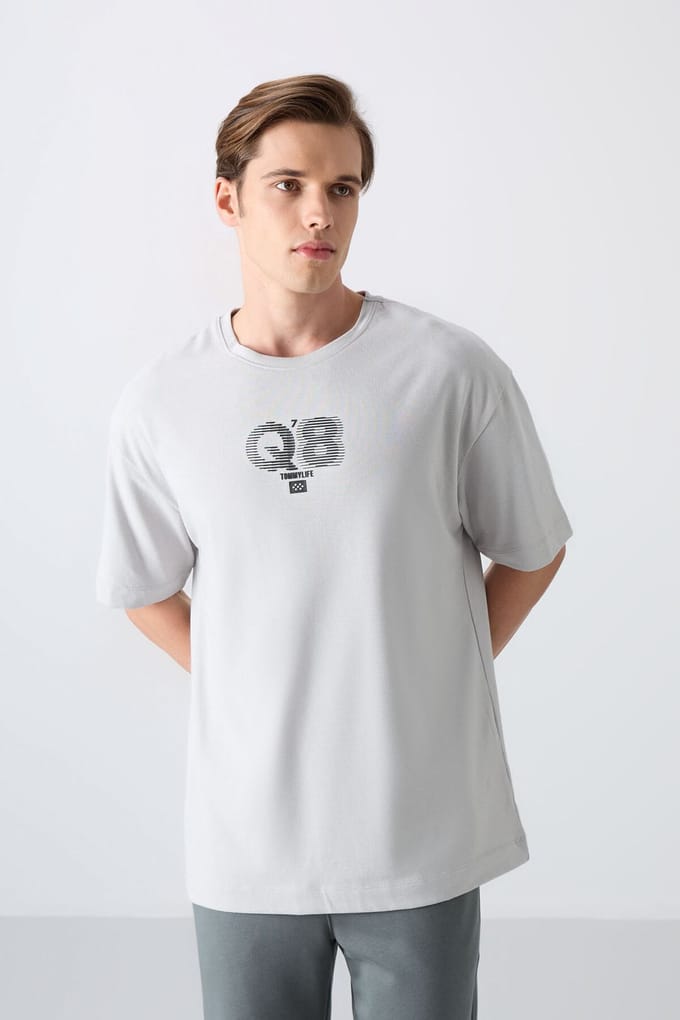 Overlookende Gedrukte Logo Crew Neck T-Shirt