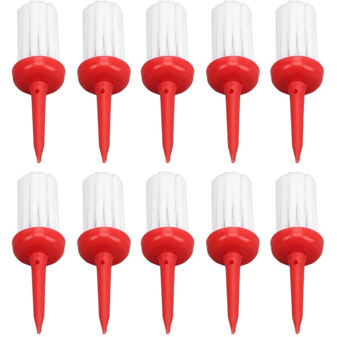 10 stuks Golf Tees Borsteltype Lage Weerstand Meer Afstand Consistente Hoogte Plastic Tees voor Golf Driver TrainingRood red
