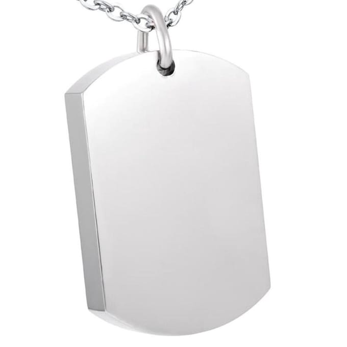 Fako Bijoux® - Ketting - Ashanger / Assieraad - Dog Tag - Staal