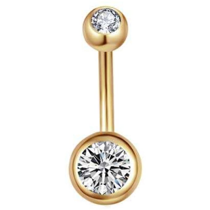 Navel Piercing - Goud Met Steentjes