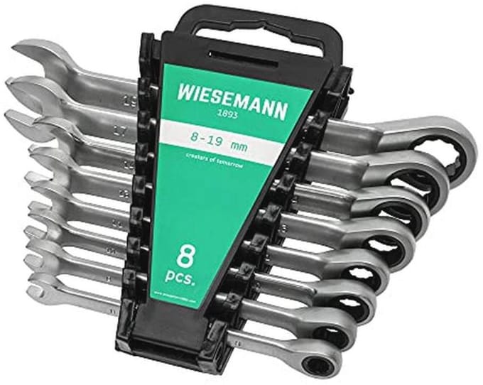 8-delige ratelsleutelset 8-19mm met 72 tanden