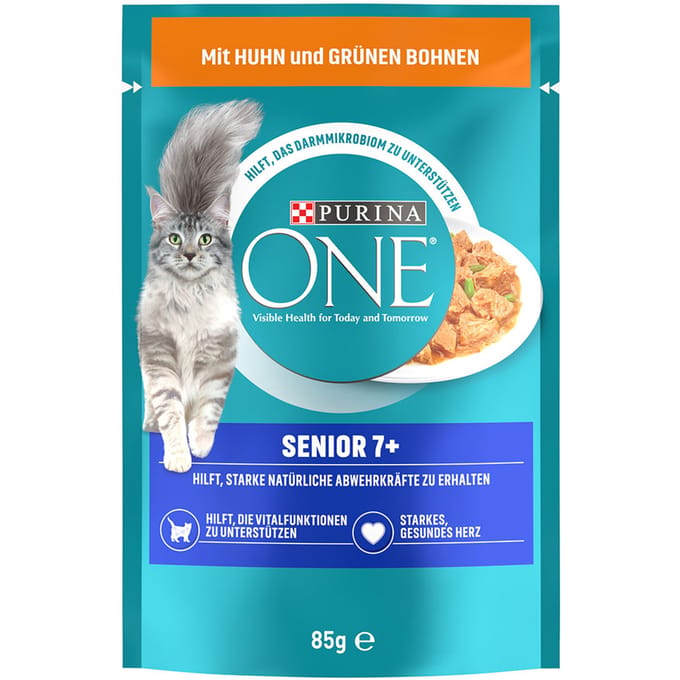 26x85g Senior 7+ Kip/Sperziebonen Purina ONE Kattenvoer