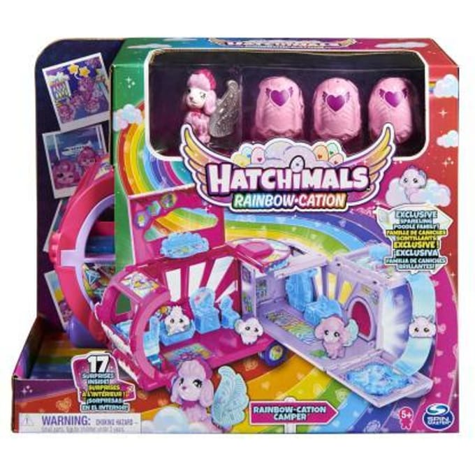 Hatchimals CollEGGtibles Rainbow-cation - Transformerende Camper-speelgoedauto met 6 unieke figuren 10 accessoires