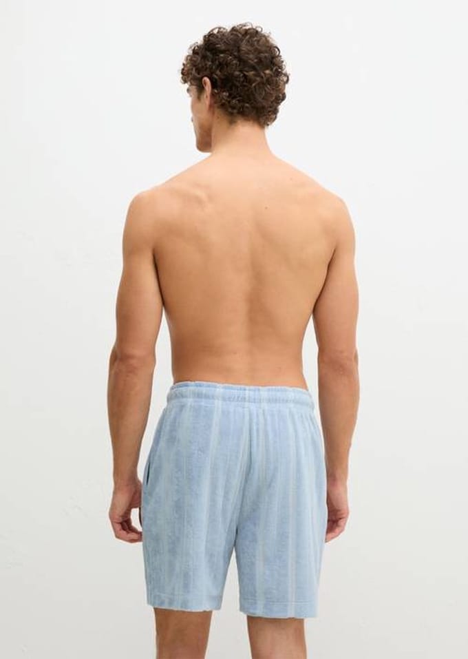 MARC O'POLO Relaxte shorts van gestreepte badstof. Large