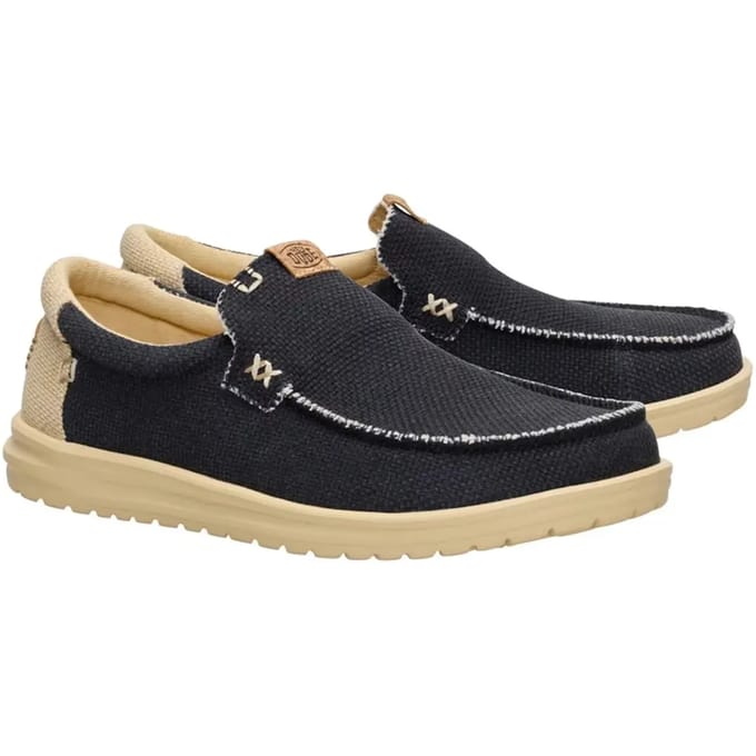 HEYDUDE Mikka Braided Heren Instappers Black/Boulder Tan