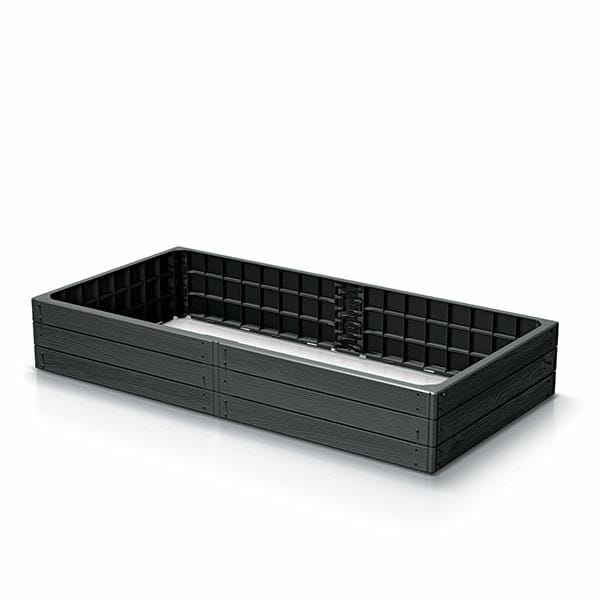 Prosperplast Base Woody Serie - Moestuinbak - Antraciet - Hoogwaardige Kunststof