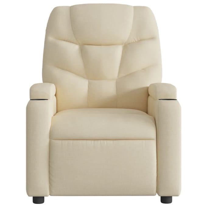vidaXL - Fauteuil - verstelbaar - stof - crèmekleurig