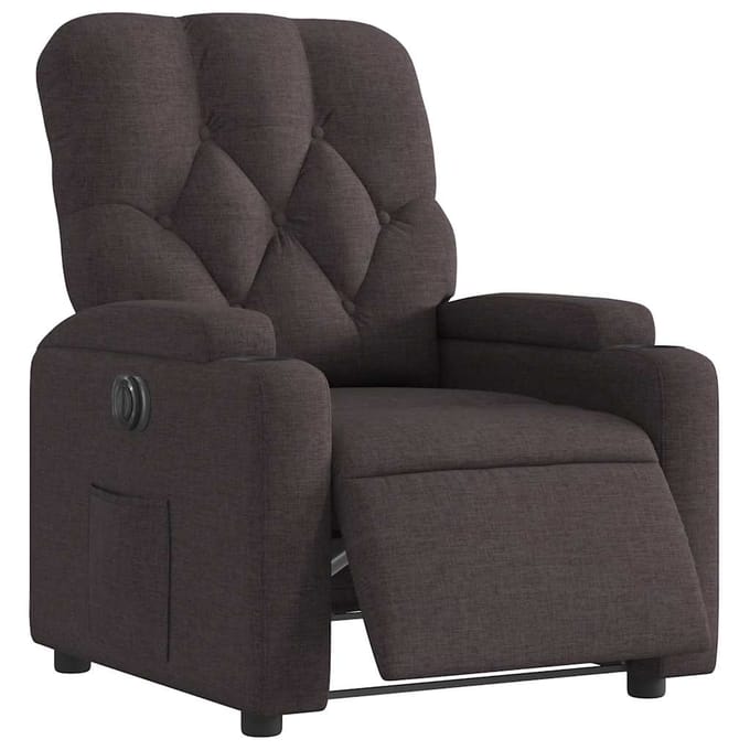 vidaXL - Fauteuil - verstelbaar - elektrisch - stof - donkerbruin