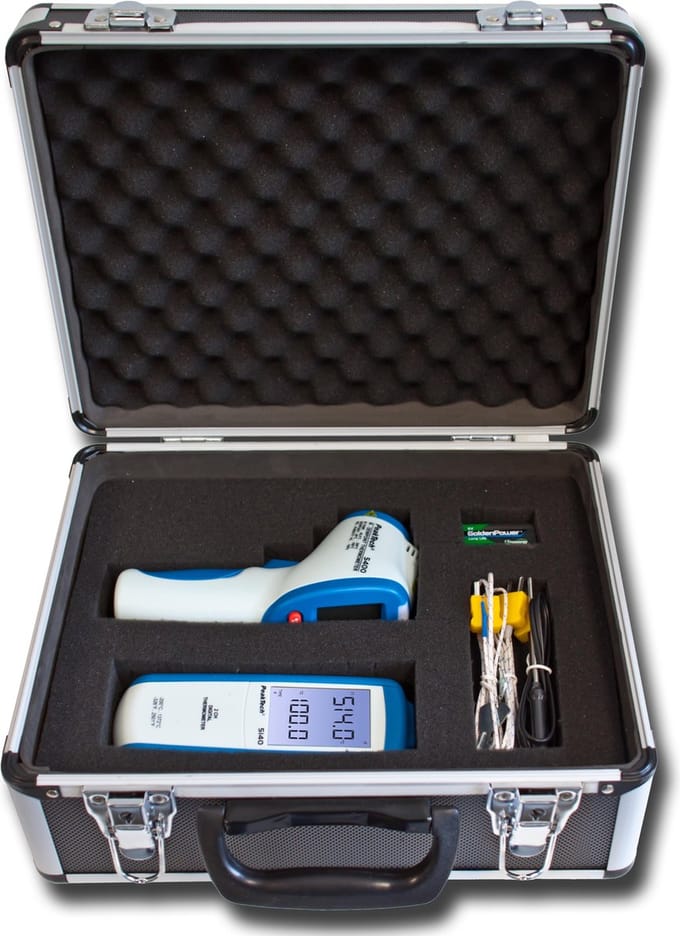 Peaktech 8104 - meetapparatuur set -  thermometer 2 kanaals - thermokoppel - infrarood thermometer - temperatuur - dauwpunt
