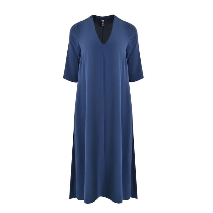 Lange Crêpe Jurk Dames Mat Fashion