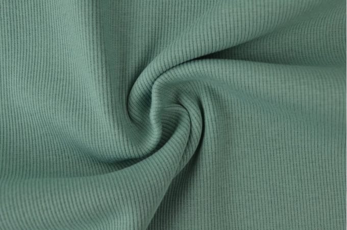 10 meter rib boordstof - Oud groen - 60cm breed