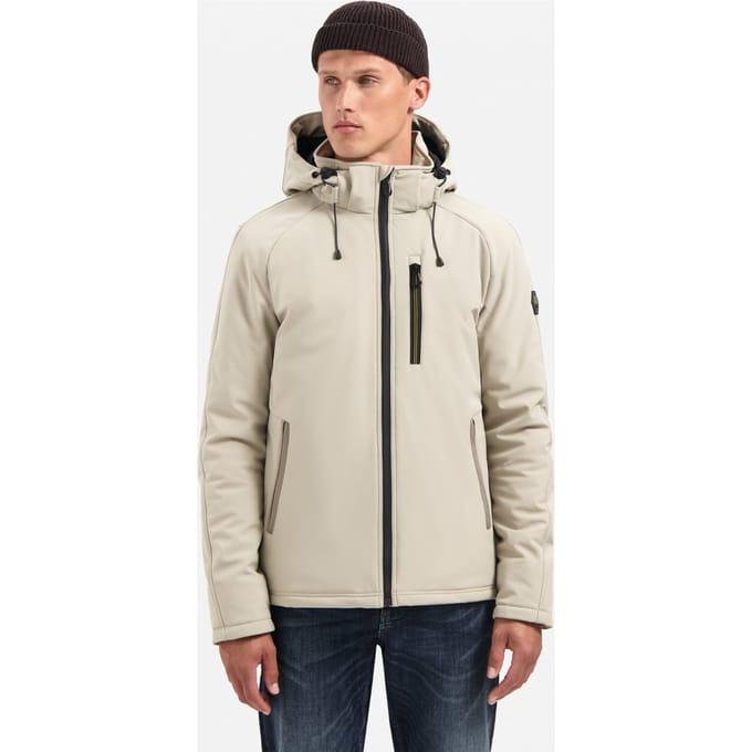 No Excess Jacket Short Fit Hooded Softshell Stretch Stone Größe: S | Winterjacken Outlet | Herren