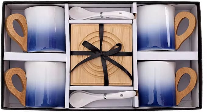 Luxe 12-delige Kopjesset – Blauw - Perfect als Cadeau!