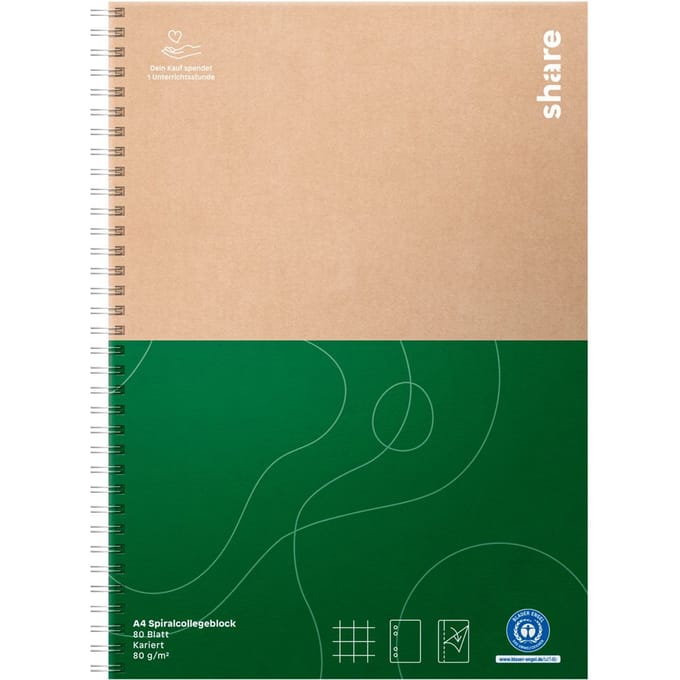 share A4 spiraal schrijfblok - 80 vellen