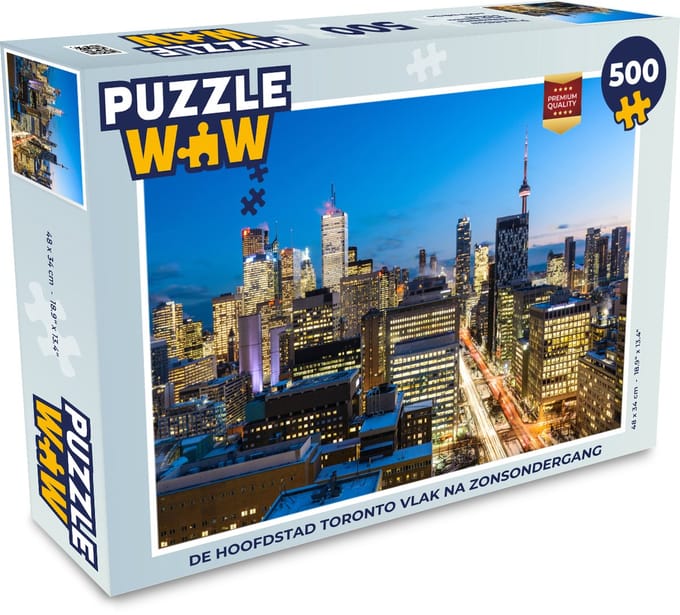Puzzel De stad Toronto vlak na zonsondergang - Legpuzzel - Puzzel 500 stukjes