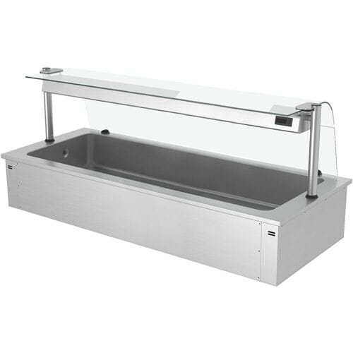 GGM Gastro Einbau Eiswanne - 2100mm - 6x GN 1/1 - 250 Liter - mit Glas-Hustenschutz Zilver