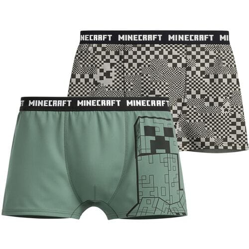 Lidl Set van 2 kinder boxers - Minecraft of Pokémon (groen/grijs, 146/152)