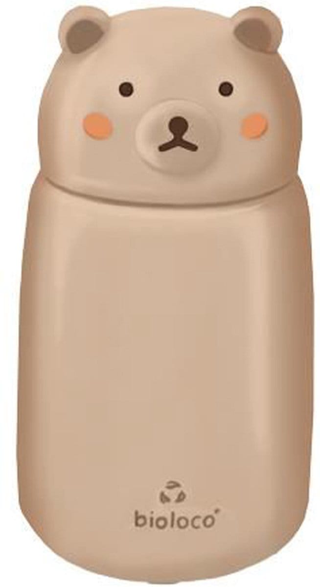 Bioloco - Thermosfles Mini RVS - Teddybeer - Dubbelwandig - 320ml - Kind