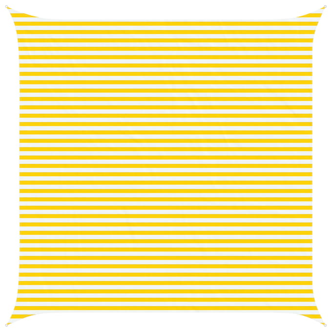 vidaXL - Zonneschaduw - 5 - x - 5 - m - 100% - Polyester - Oxford - Vierkant - Geel - en - Wit