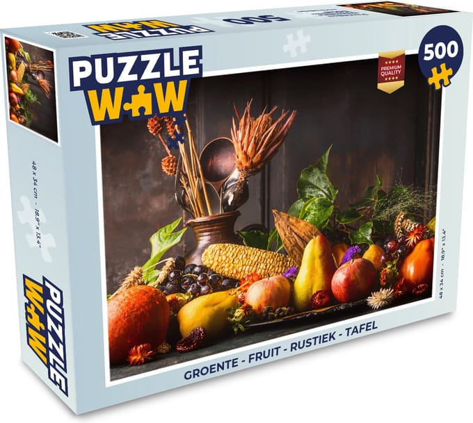 Puzzel Groente - Fruit - Rustiek - Tafel - Legpuzzel - Puzzel 500 stukjes
