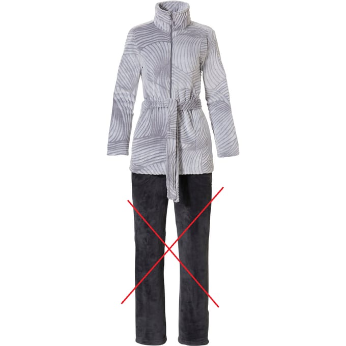 Pastunette - Maat 44 - Winter Bloom - Huispak - Grijs - BROEK ONTBREEKT -