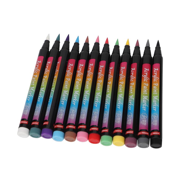 12PCS Stylos Vernis à Ongles Couleurs Multiples DIY Stylo à Points Graffiti pour Manucure black