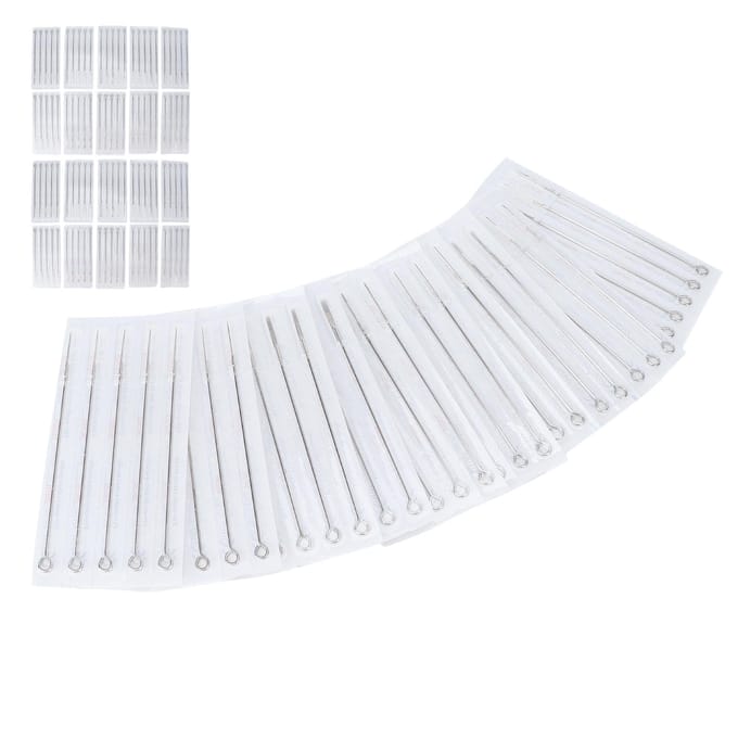 100 Sets Gemengd Type Tattoo Naalden 10 Soorten Handmatige Lange Tattoo Naalden Combinatieset white