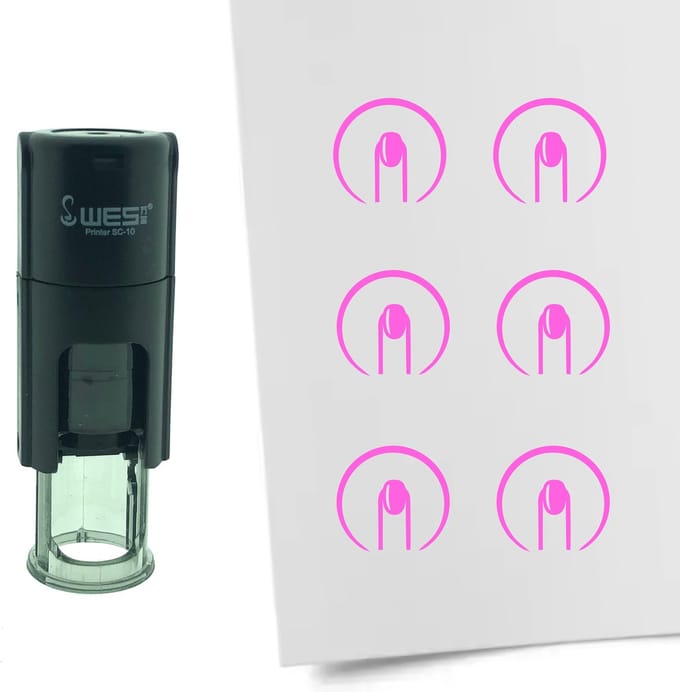 CombiCraft Stempel Nagels 10mm rond - roze inkt